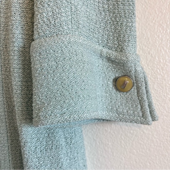 ST JOHN COLLECTION LONG COAT SIZE 6 LIGHT AQUA - Picture 11 of 15